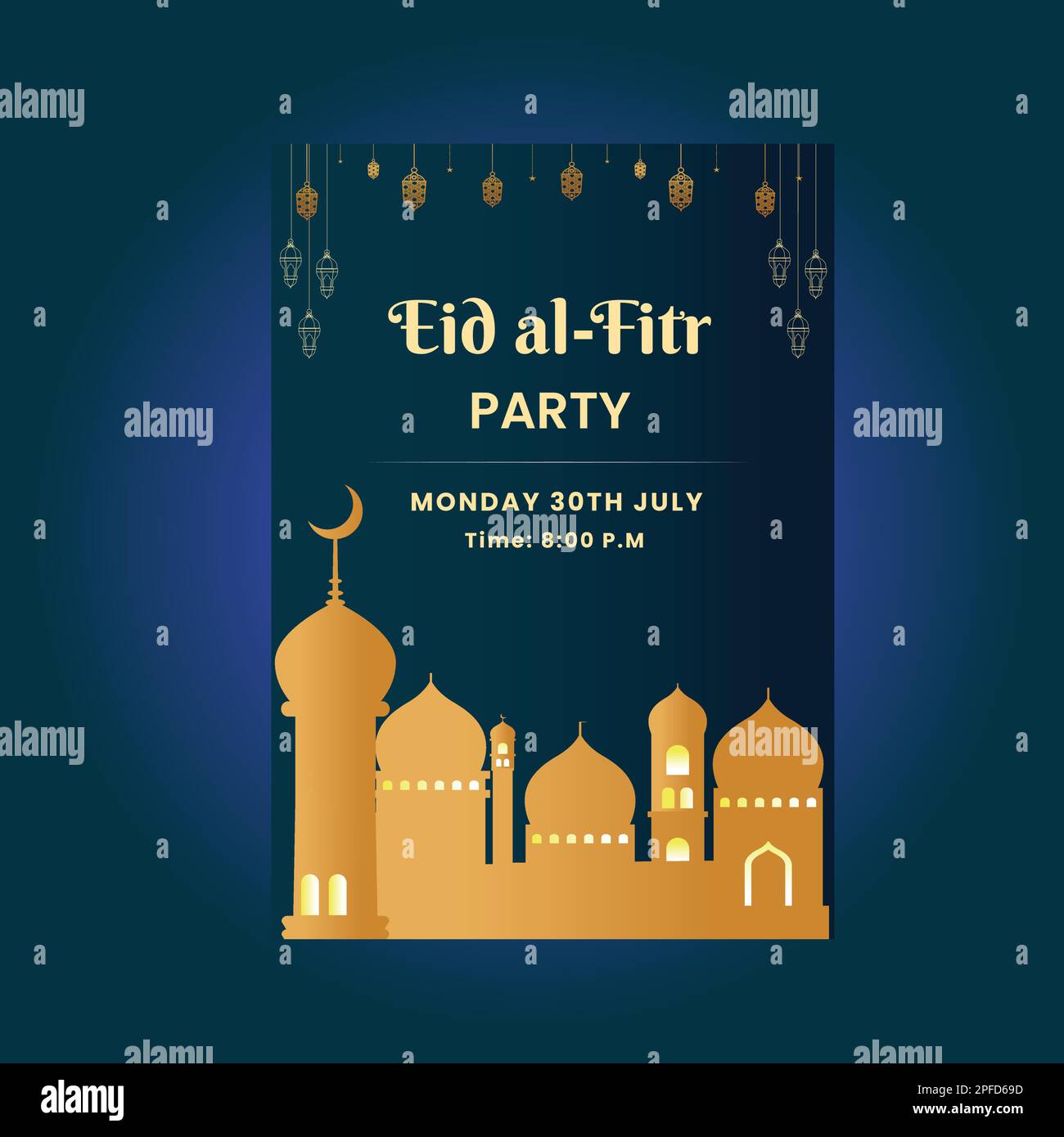 Eid Al-Fitr Party Flyer Stock Vector