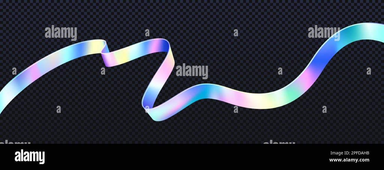 Holographic ribbon swirl wave line isolated vector on transparent  background. Iridescent neon foil hologram shape with gradient. Dynamic  pink, blue and purple pastel trendy splash curve Stock Vector Image & Art 