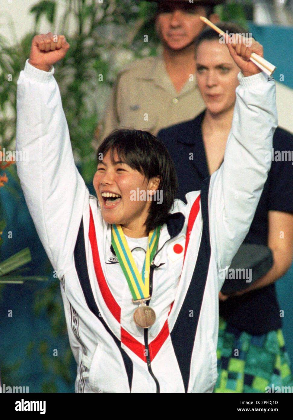 Yasuko Tajima of Japan, bronze medalist in the women's 400 meter medley