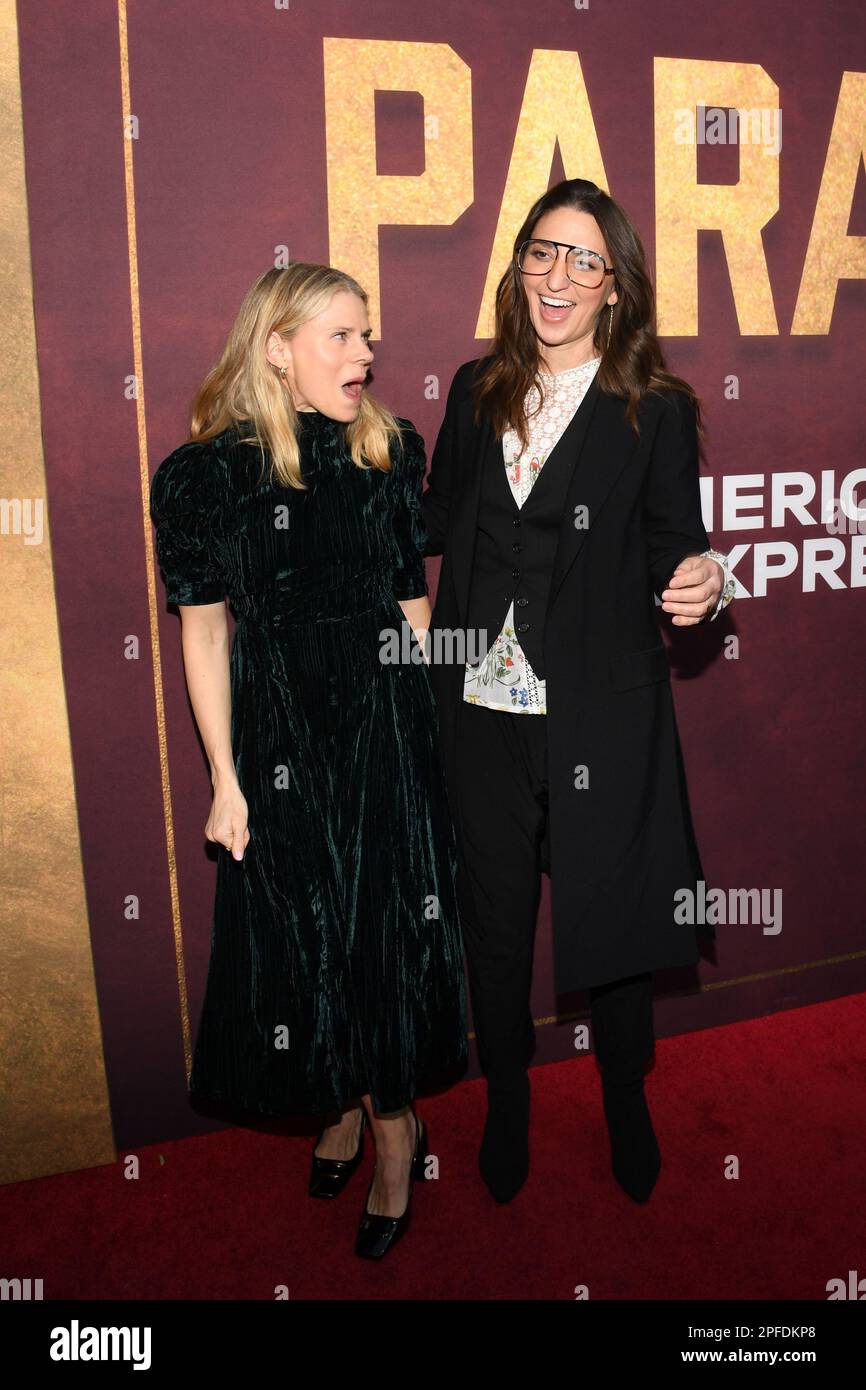 New york usa 16th mar 2023 celia keenan bolger and sara bareilles
