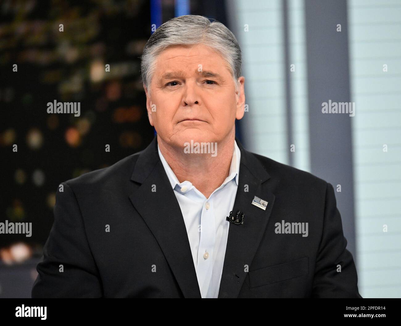 Fox News commentator Sean Hannity taping an episode of "Hannity" at Fox