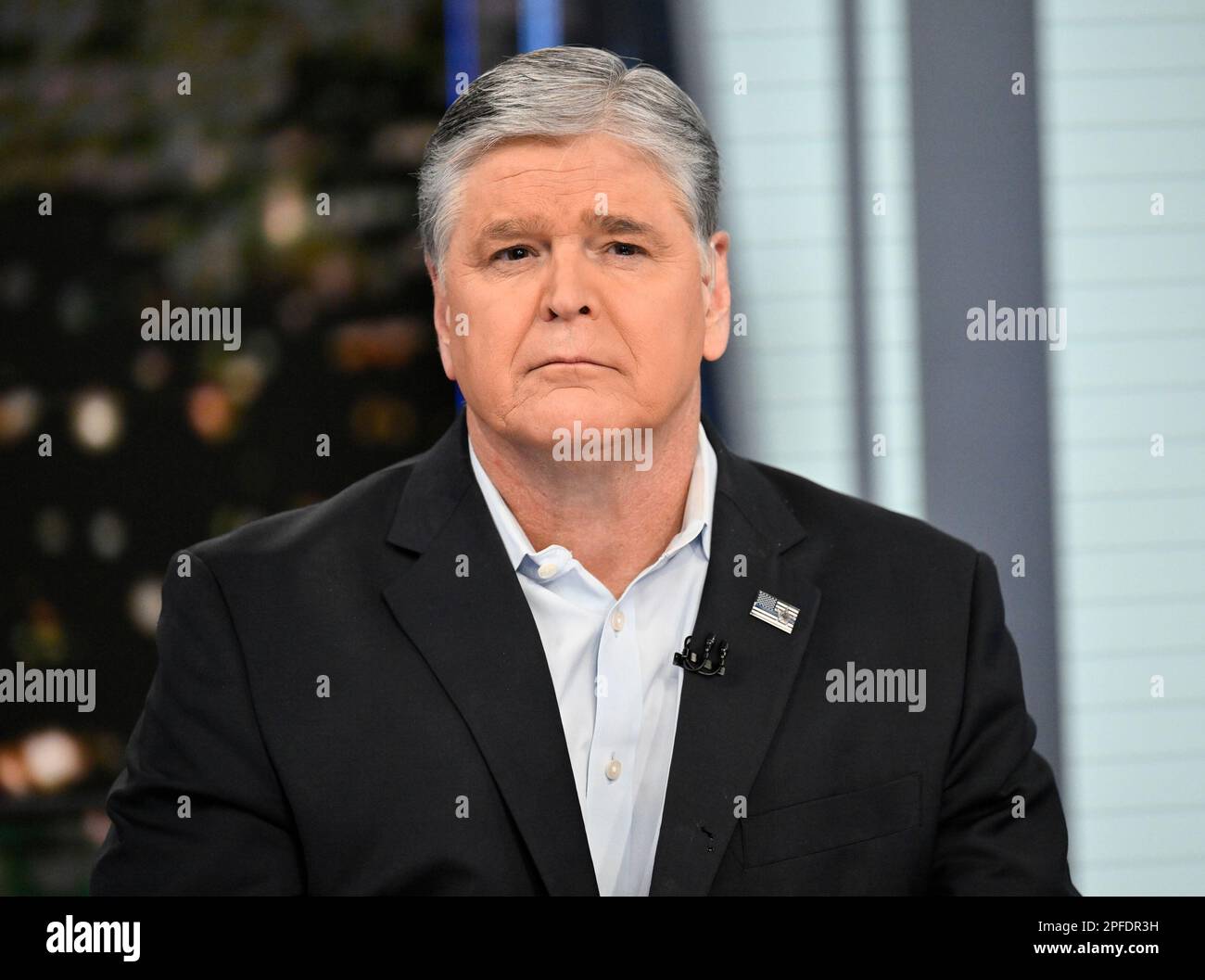 Fox News commentator Sean Hannity taping an episode of "Hannity" at Fox