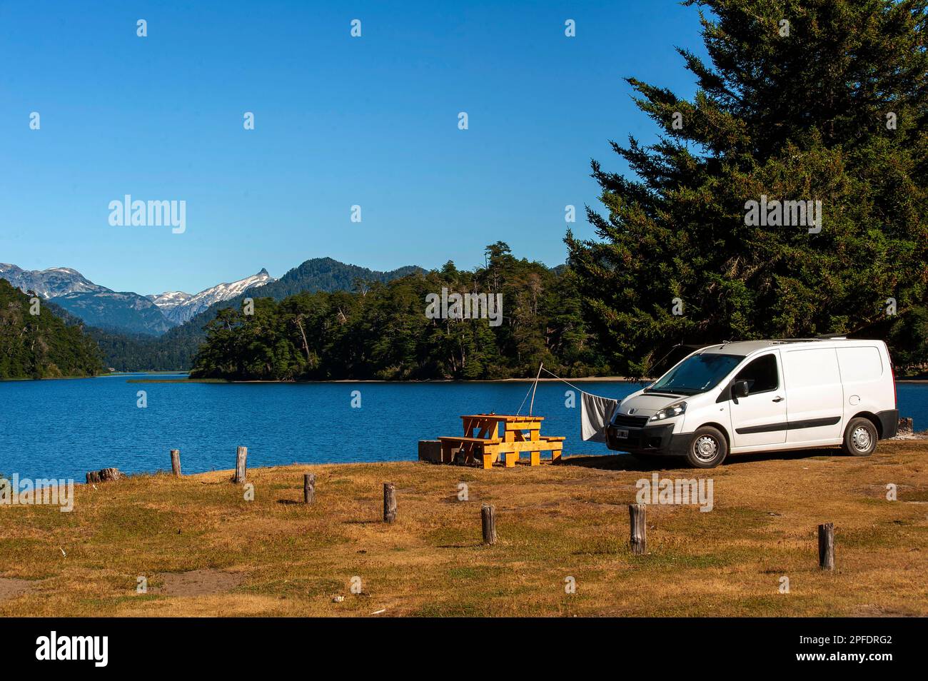 Correntoso Lake as seen from Camping 7 Lagos, Ruta de Los Siete Lagos ...