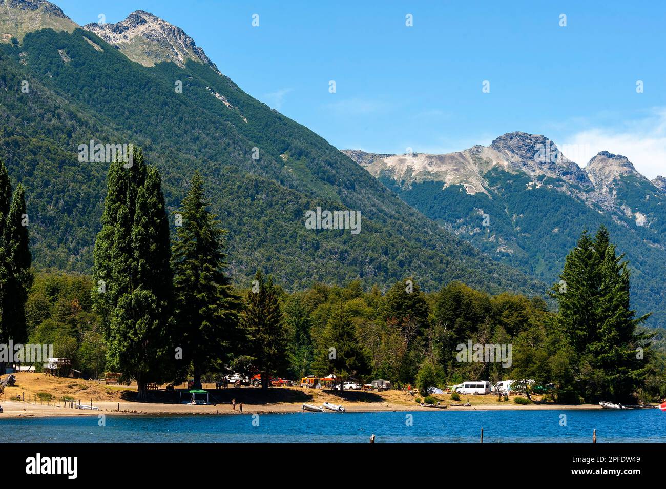 Correntoso Lake as seen from Camping 7 Lagos, Ruta de Los Siete Lagos ...
