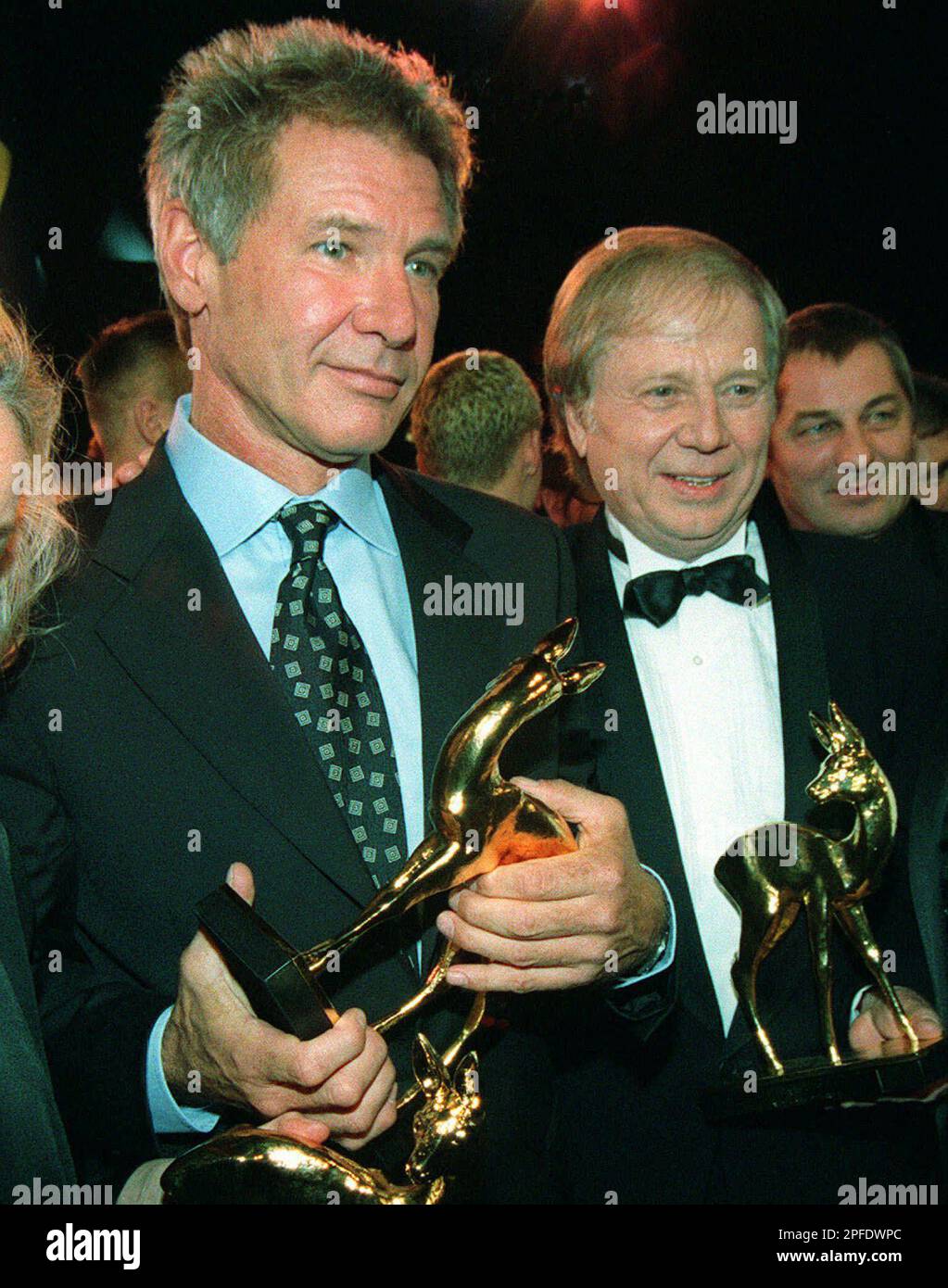 U.S. movie star Harrison Ford, left, and the German movie producer