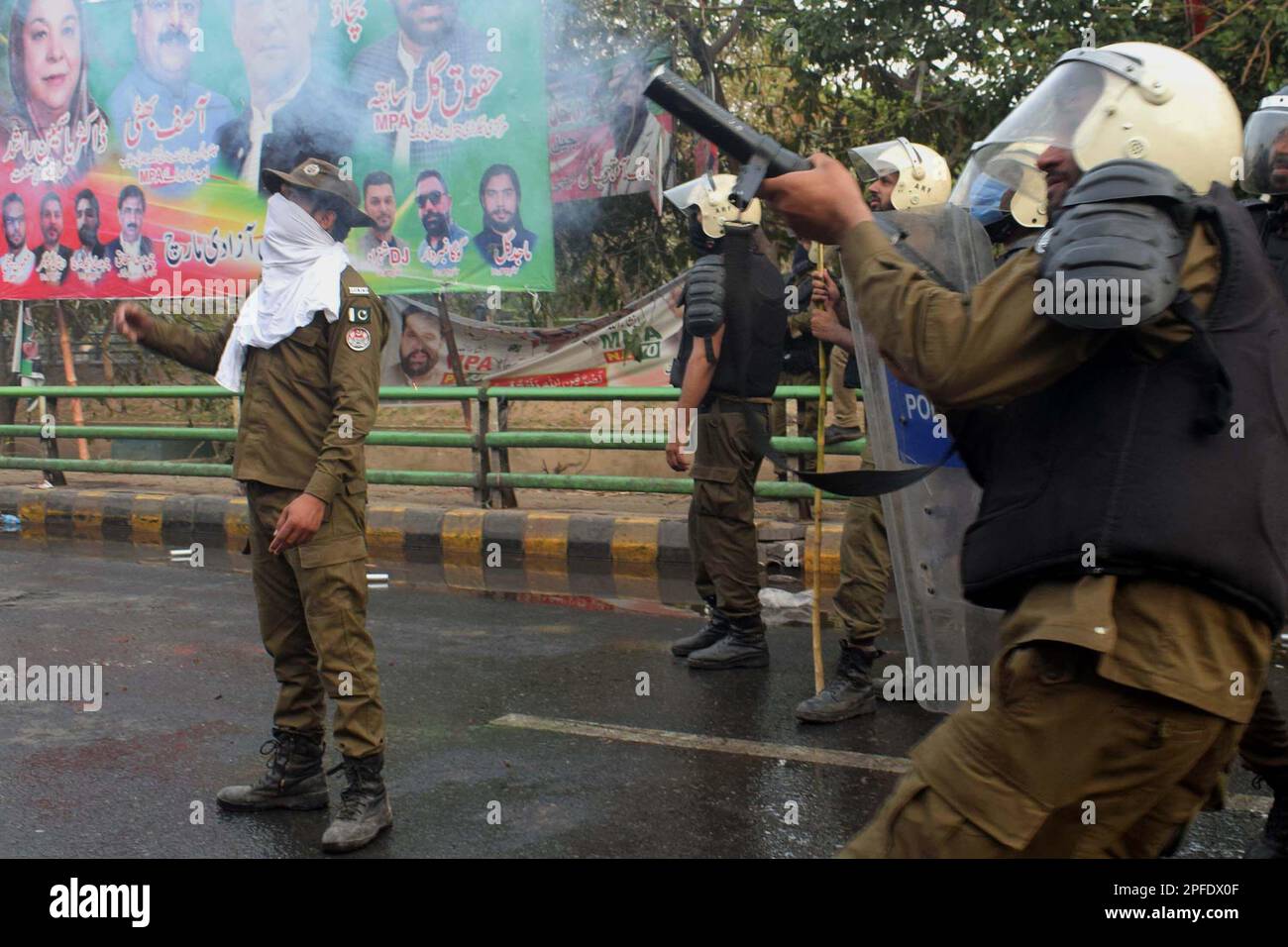 Lahore, March 16, 2023. Supporters Of Former Prime Minister Imran Khan ...