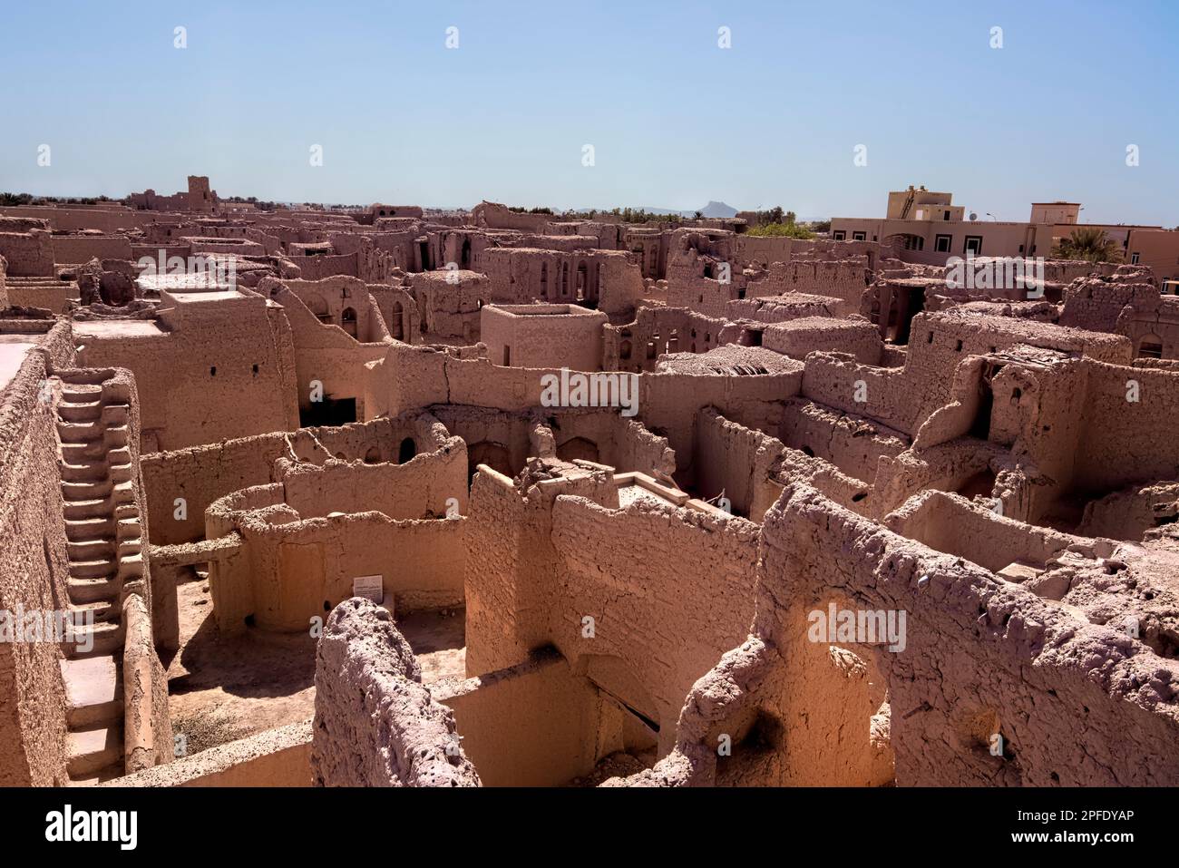 Ruined old walled village of Harat al Bilad, Manah, Oman Stock Photo ...