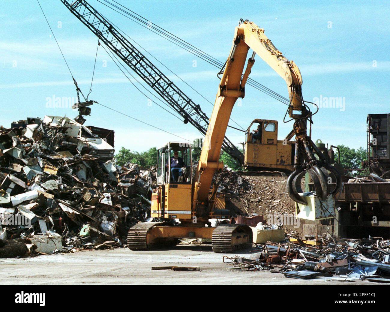 Heavy equipment, such as a claw and an are used to