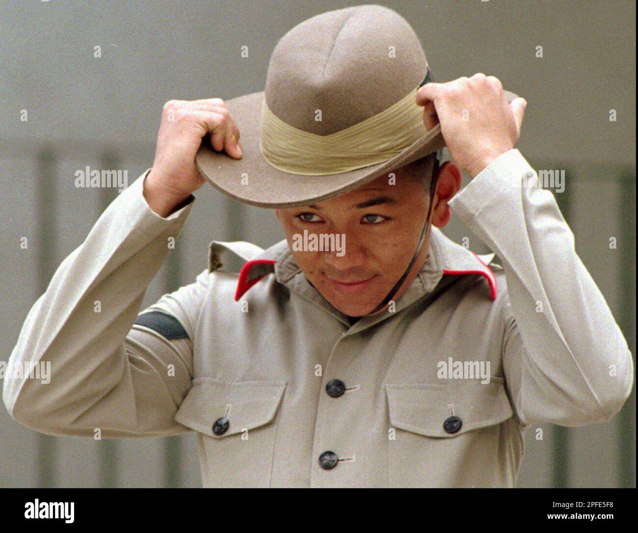 A Gurkha member of the Hong Kong Logistic Support Regiment, a special ...