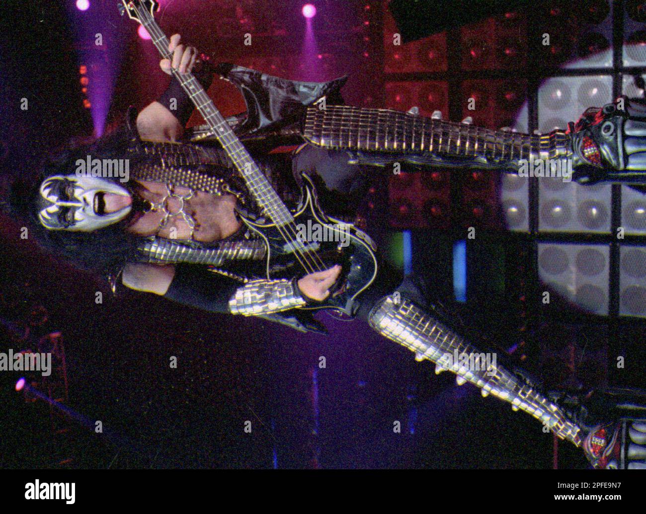 Gene Simms KISS lead vocalist Gene Simmons shows his tongue during a concert ...