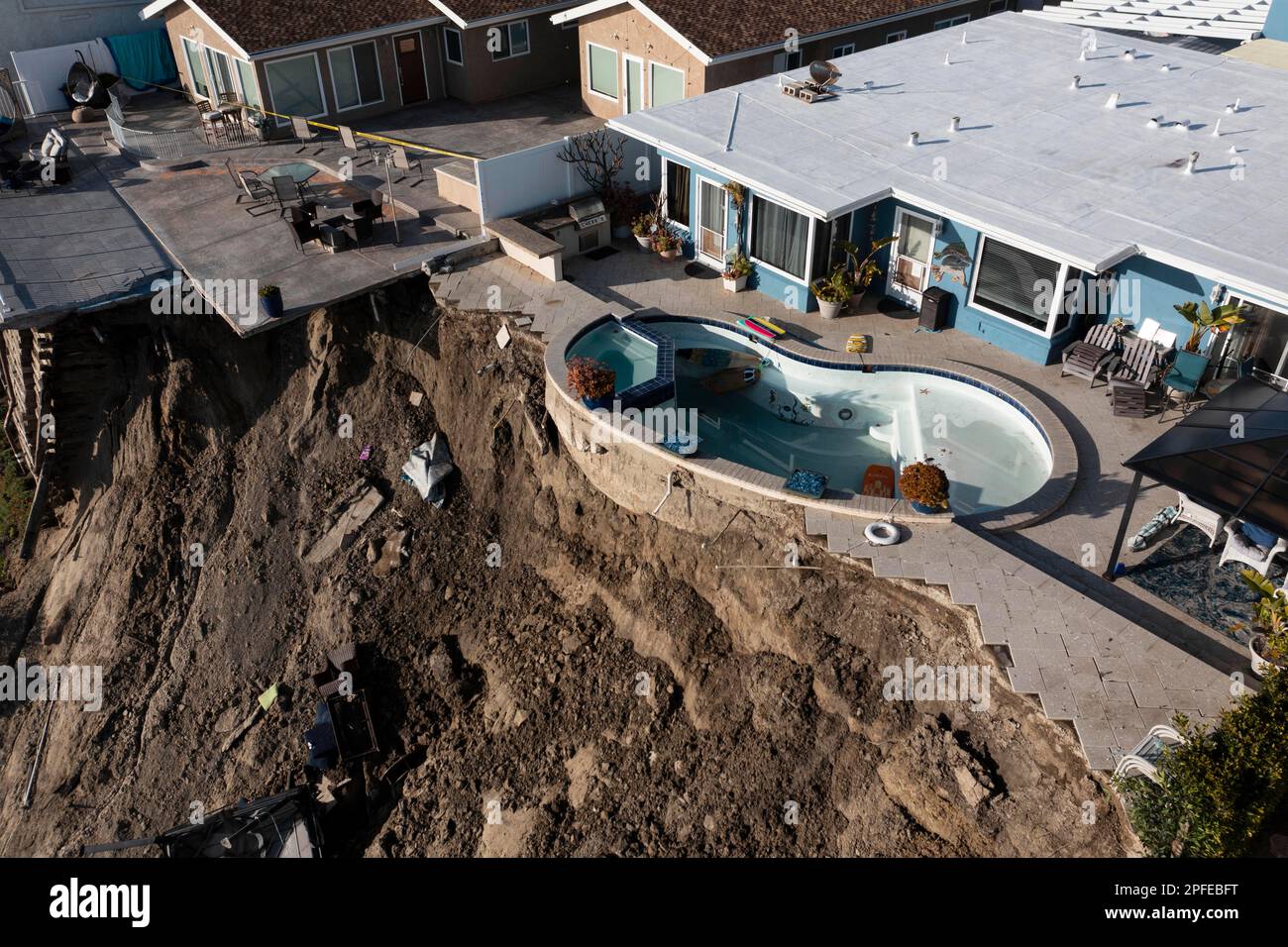 San Clemente, California, USA. 16th Mar, 2023. Swimming pool hangs over ...