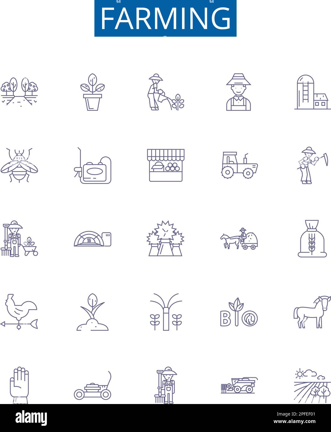 Farming line icons signs set. Design collection of Cropping ...