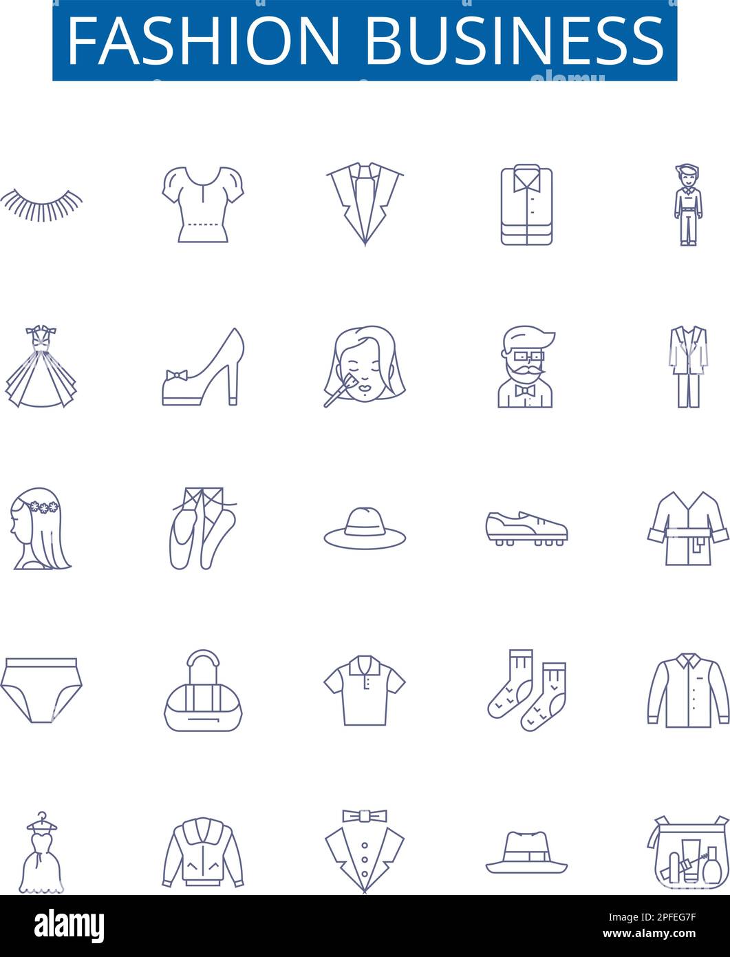 Fashion business line icons signs set. Design collection of Style ...