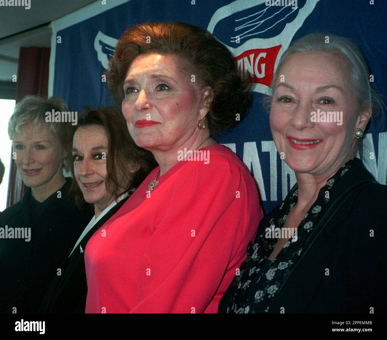 Four legendary Tony Award-winning actresses, left to right, Glenn Close,  Zoe Caldwell, Patricia Neal and Rosemary Harris, pose for a photo as they  are honored at the Rainbow Room in New York