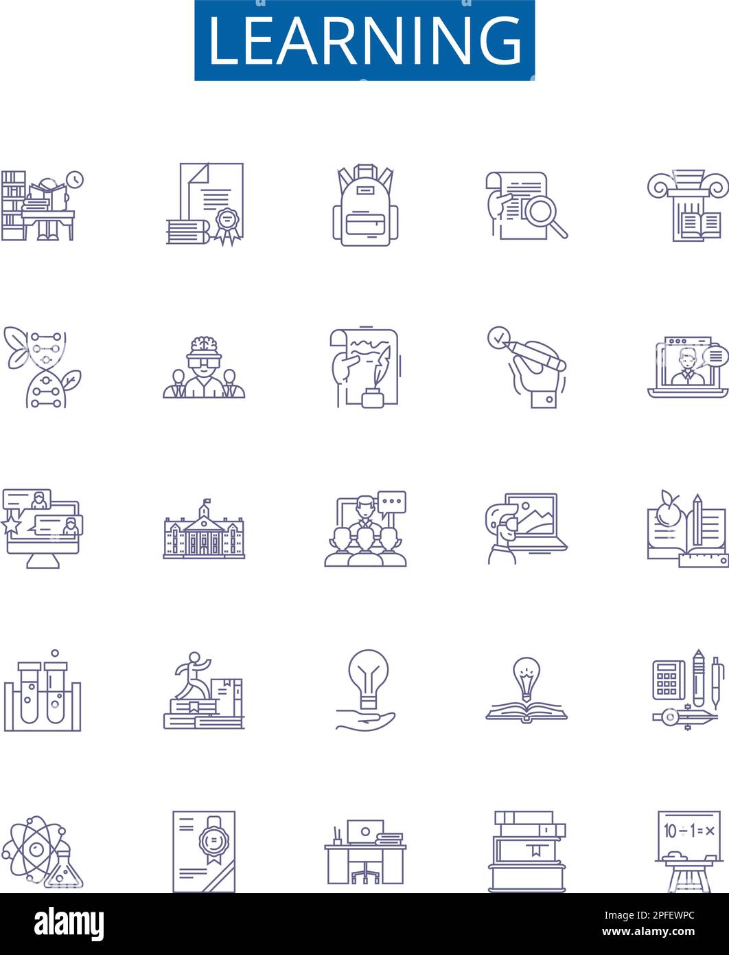 Learning line icons signs set. Design collection of Education, Study ...
