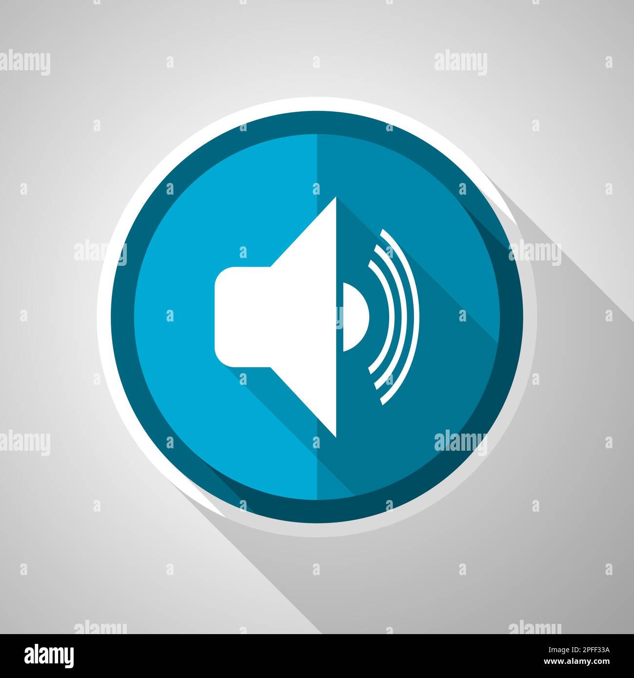Volume symbol, flat design vector blue icon with long shadow Stock ...