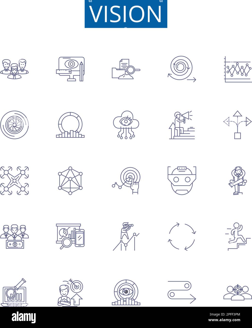 Vision Line Icons Signs Set Design Collection Of Perception Gaze