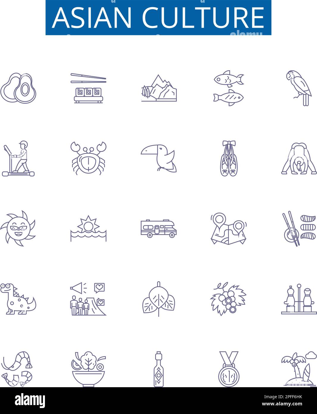 Asian culture line icons signs set. Design collection of Asian, Culture