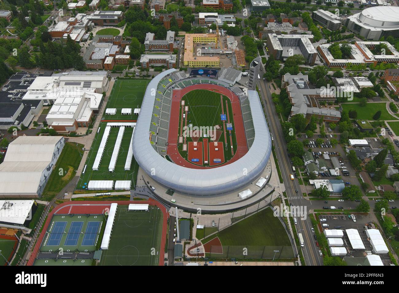 A general overall aerial view of Hayward Field, Wednesday, June 8, 2022 ...