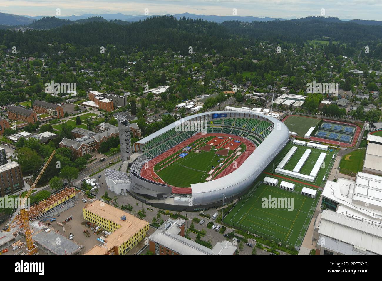 A general overall aerial view of Hayward Field, Wednesday, June 8, 2022 ...