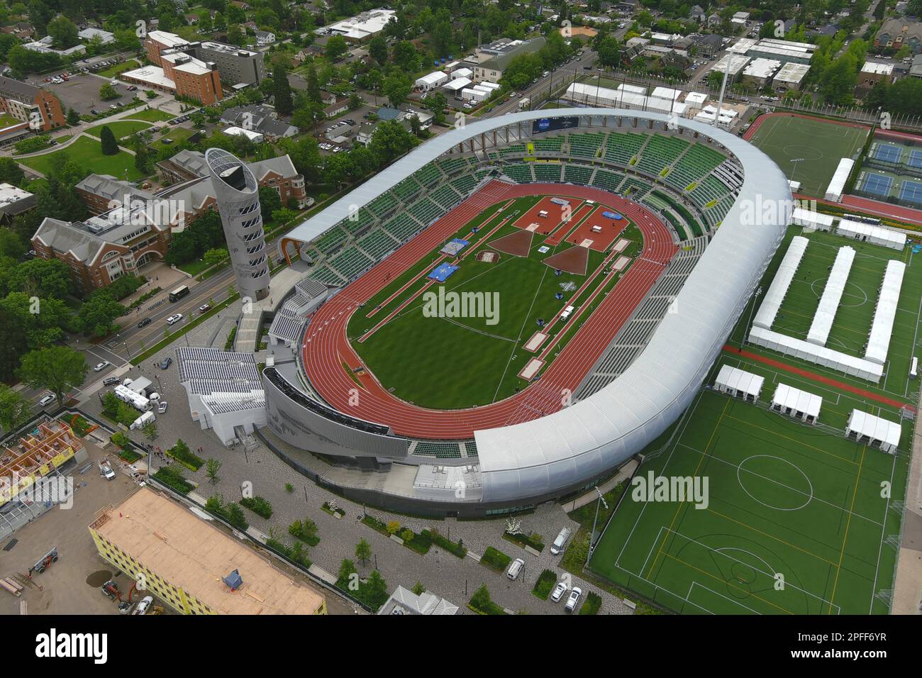 A general overall aerial view of Hayward Field, Wednesday, June 8, 2022 ...