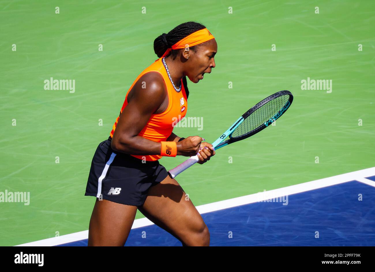 Coco Gauff of the United States in action during the quarterfinal of