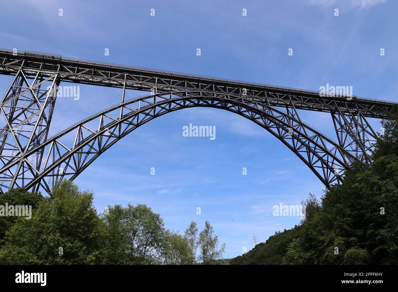 Impressionen von der Müngstener Brücke, der höchsten Eisenbahnbrücke Deutschlands Stock Photo