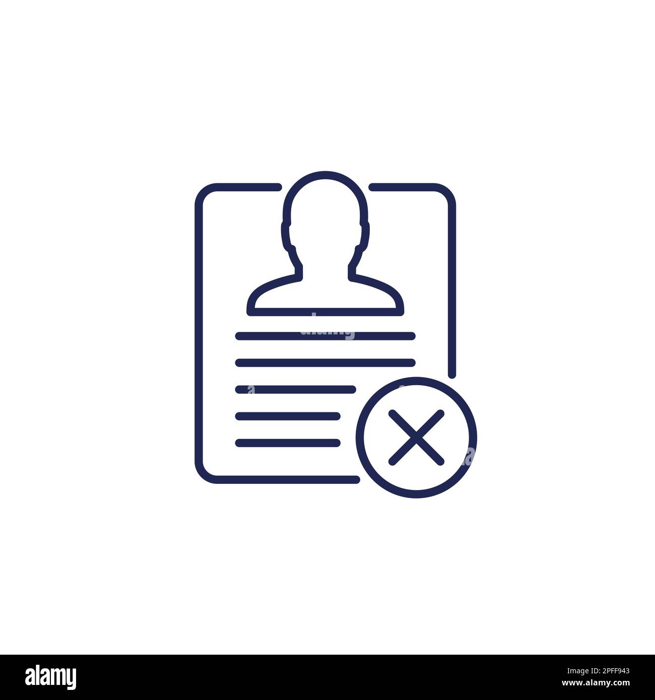 delete personal data, account or profile line icon Stock Vector
