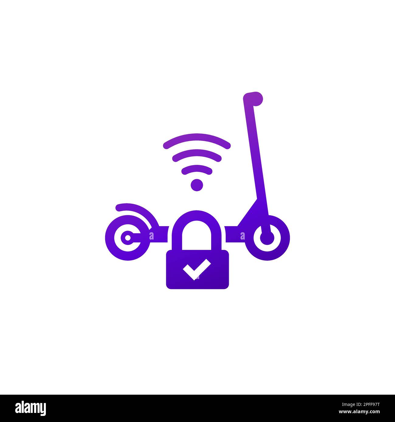 smart lock for a kick scooter icon Stock Vector Image & Art Alamy