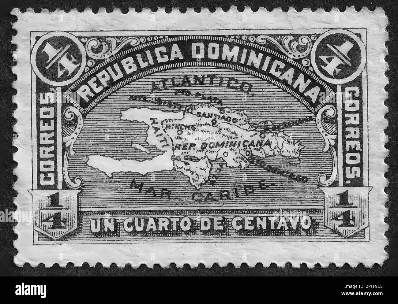 dominicana-stamp-black-and-white-stock-photos-images-alamy
