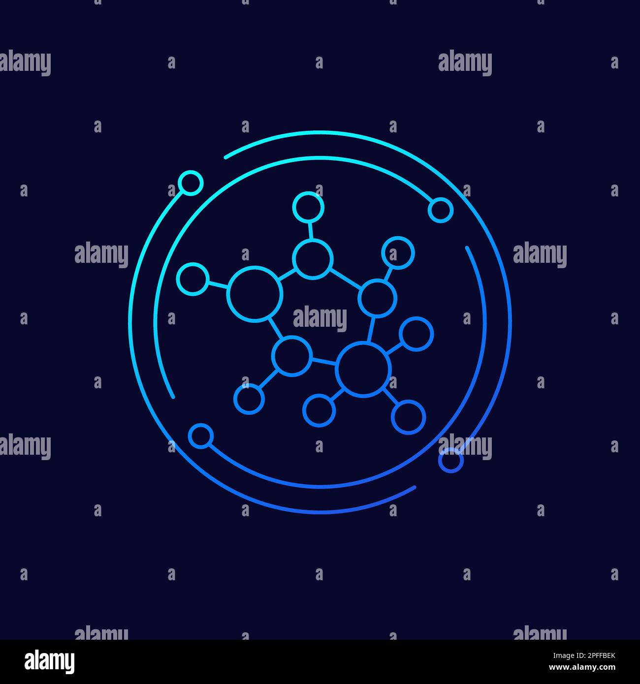 decentralization, decentralized structure icon Stock Vector