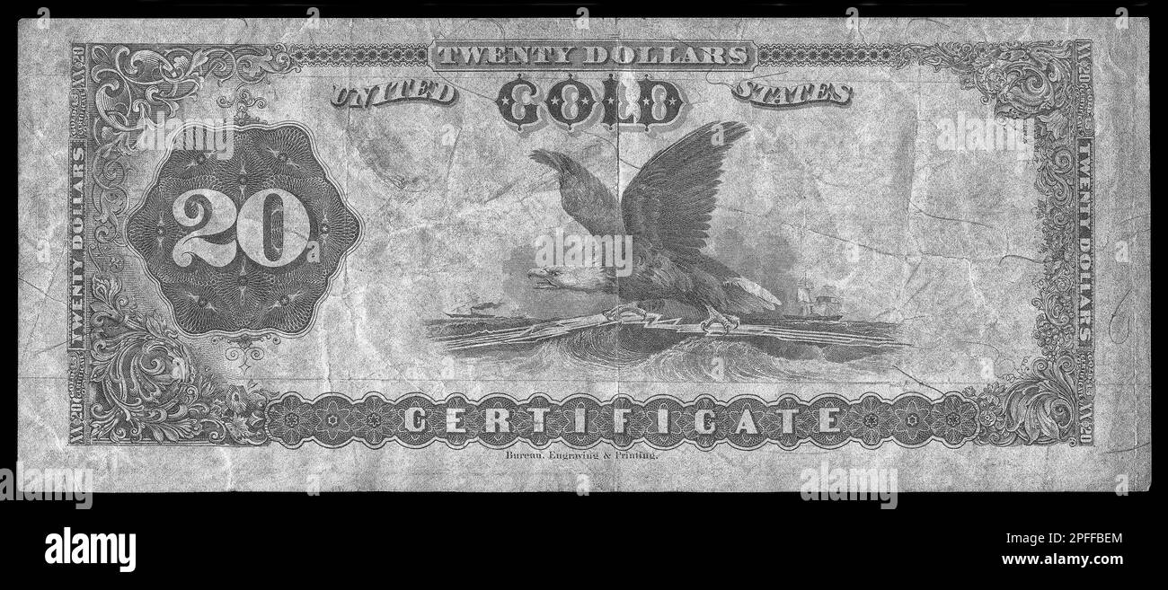 Gold certificate bank note Black and White Stock Photos & Images - Alamy
