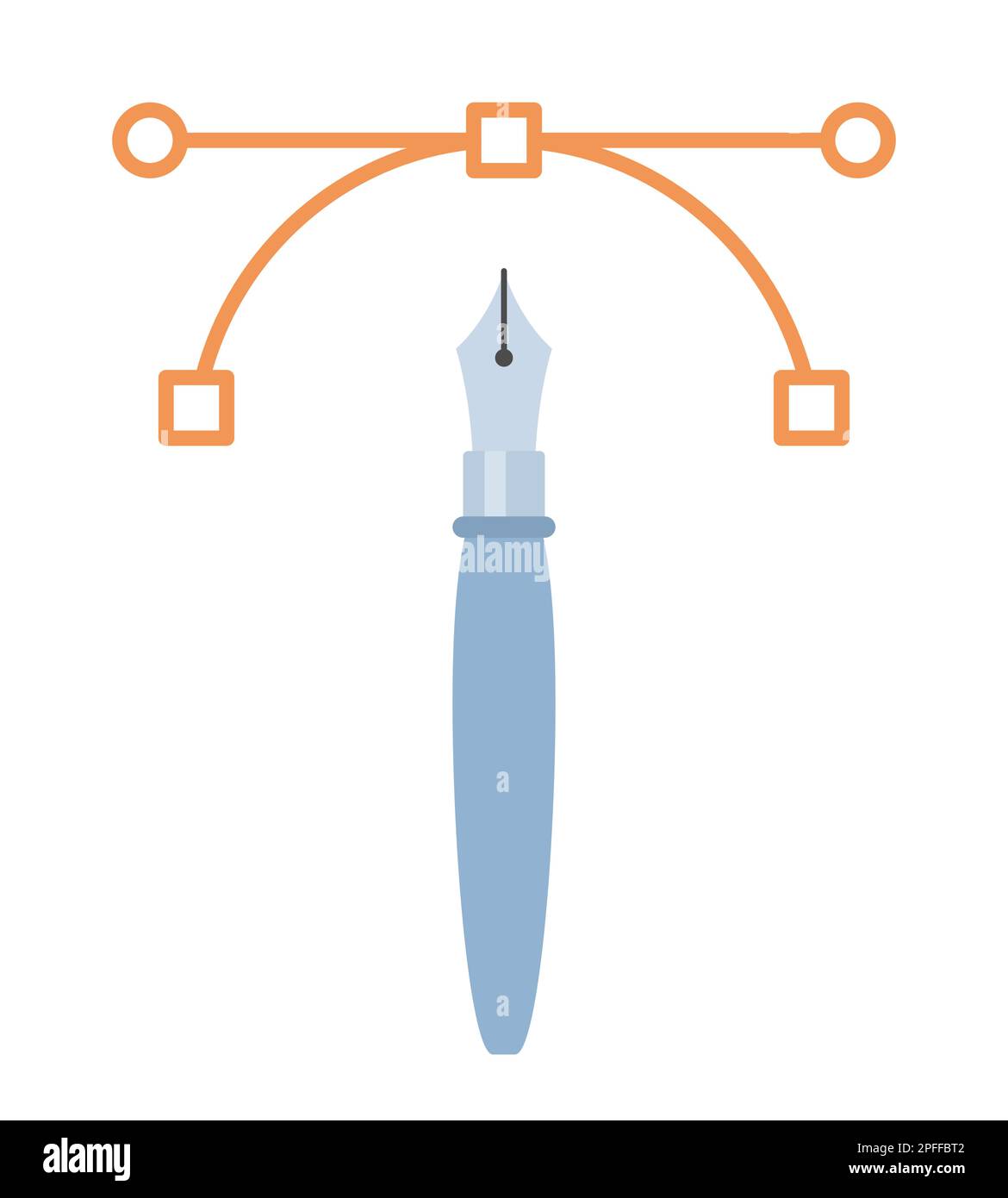 Vector graphics course semi flat color vector icon Stock Vector