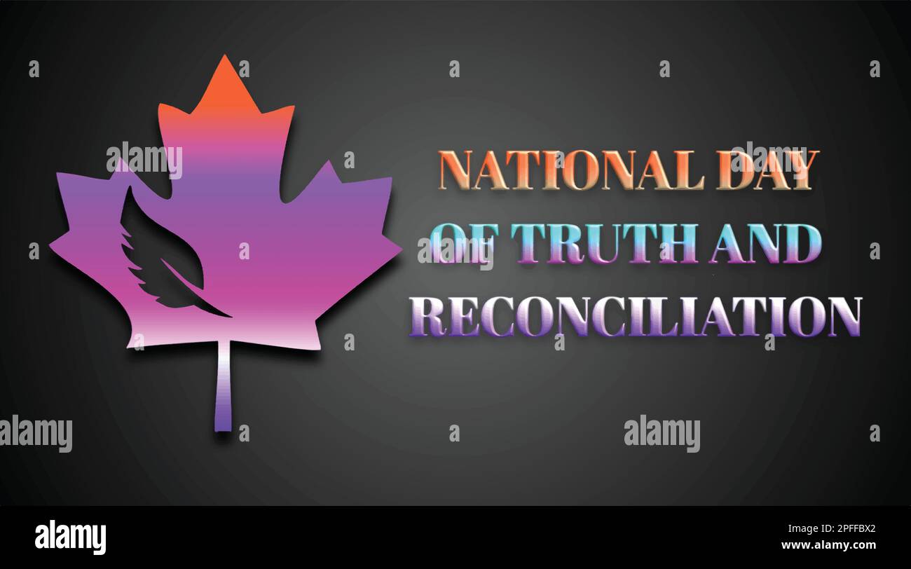 National day of truth and reconciliation modern creative banner, design concept, social media post with colorful text on an lite black background Stock Vector