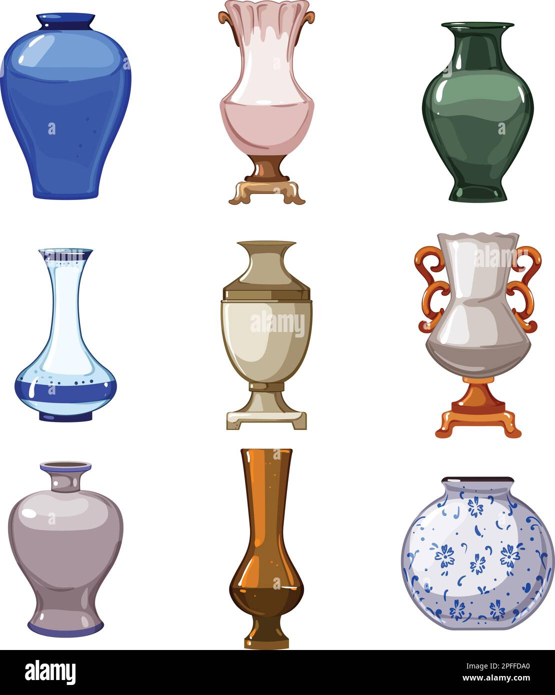 antique vase set cartoon vector illustration Stock Vector Image & Art
