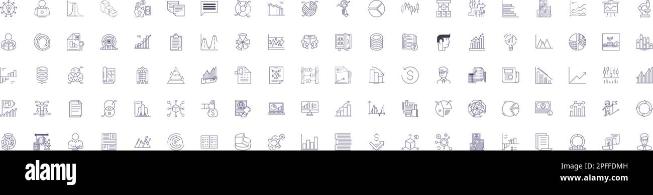 Diagrams line icons signs set. Design collection of Graphs, Charts ...