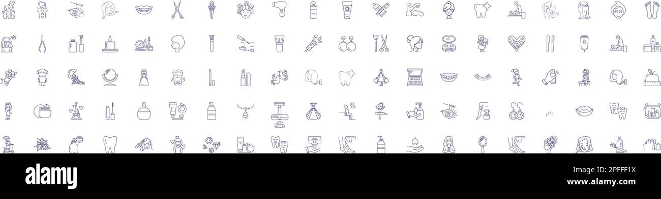 Beauty spa line icons signs set. Design collection of Beauty, Spa ...