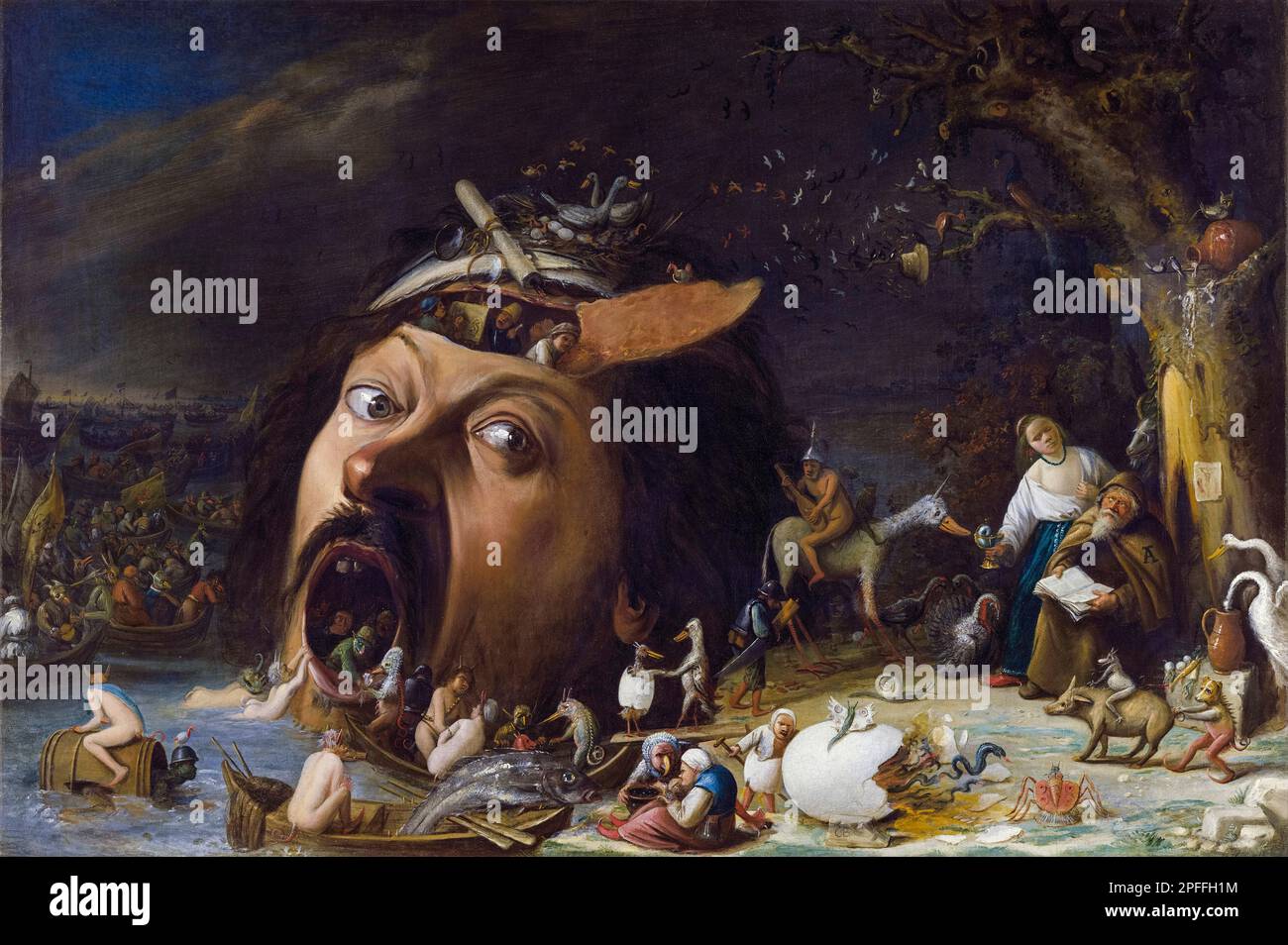 The Temptation of St Anthony, painting in oil on canvas by Joos van Craesbeeck, circa 1650 Stock Photo