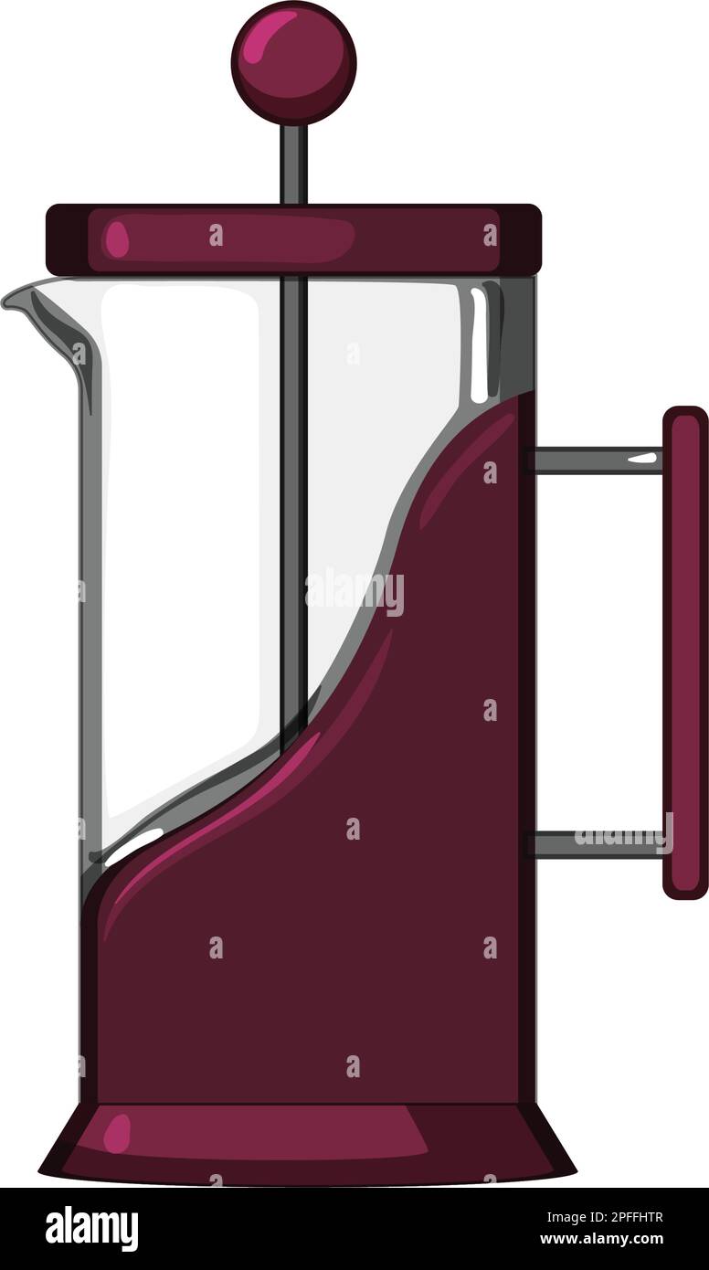 caffeine french press coffee cartoon vector illustration Stock Vector