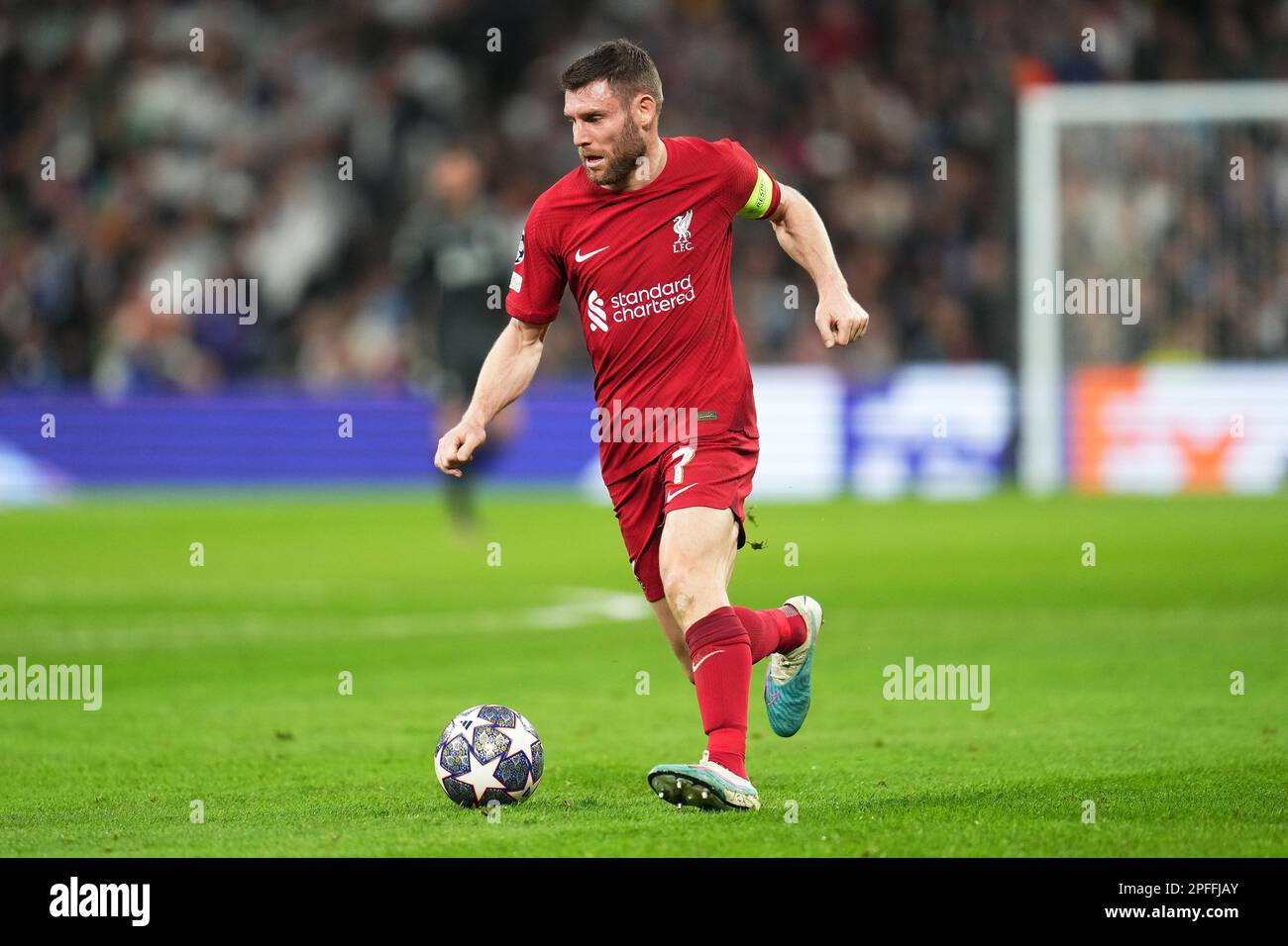 James Milner of Liverpool FC during the UEFA Champions League match, round of 16, 2nd leg between Real Madrid and Liverpool FC played at Santiago Bernabeu Stadium on March 15, 2023 in Madrid, Spain. (Photo by Colas Buera / PRESSIN) Stock Photo