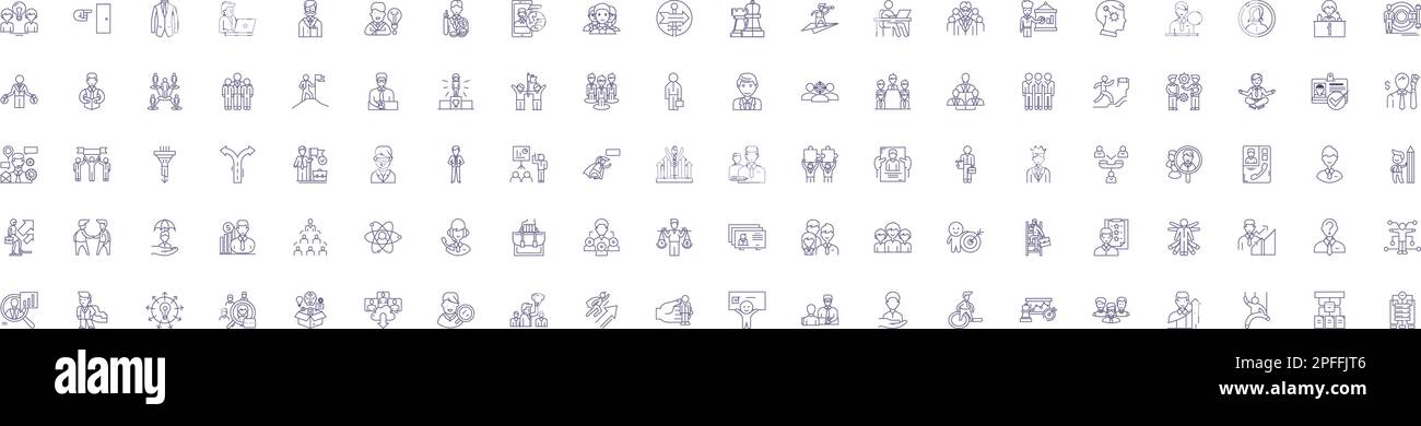 Human resources line icons signs set. Design collection of Personnel ...