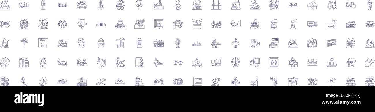 Citizens line icons signs set. Design collection of Citizens, Population, Residents, Voters, Members, Individuals, Society, Congregation outline Stock Vector