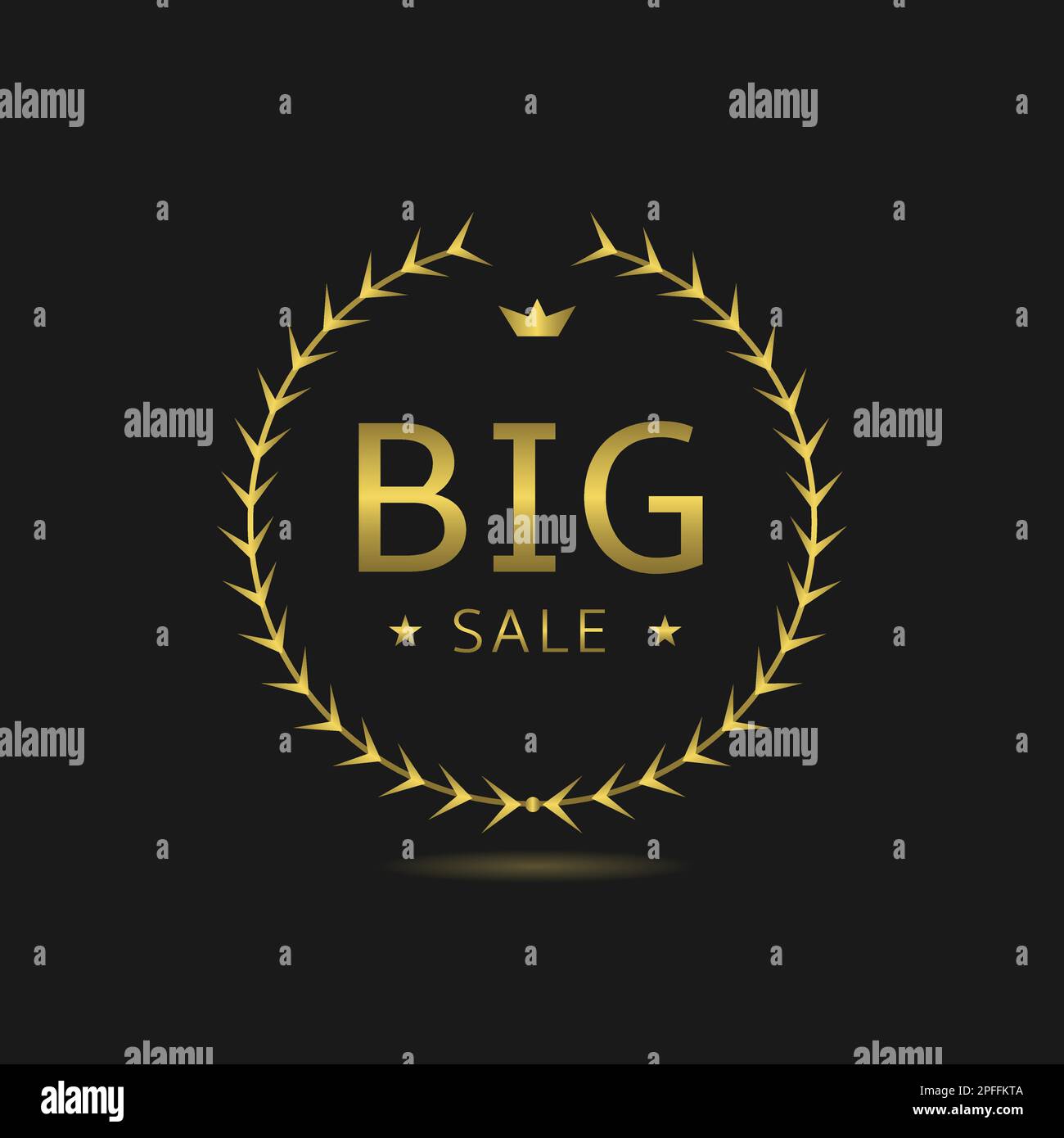 Big sale golden laurel wreath vector label Stock Vector Image & Art - Alamy