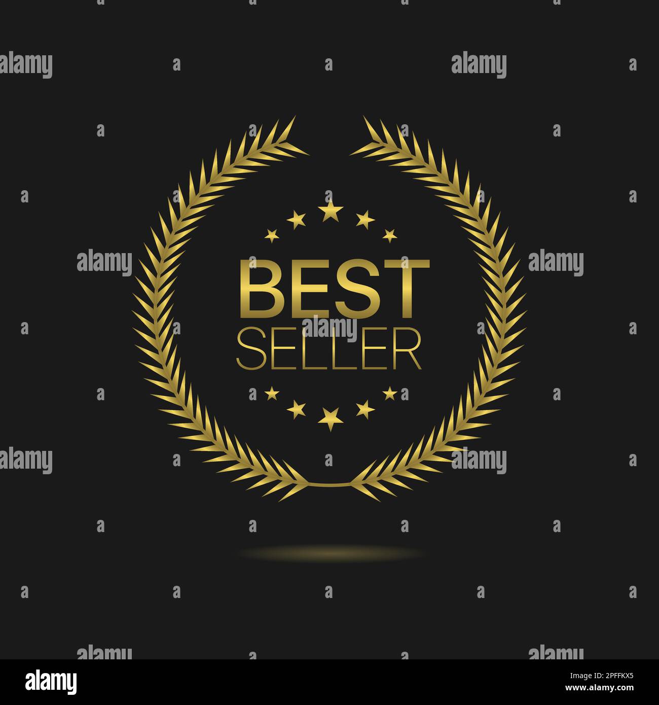 Best seller Golden laurel wreath label Stock Vector Image & Art - Alamy