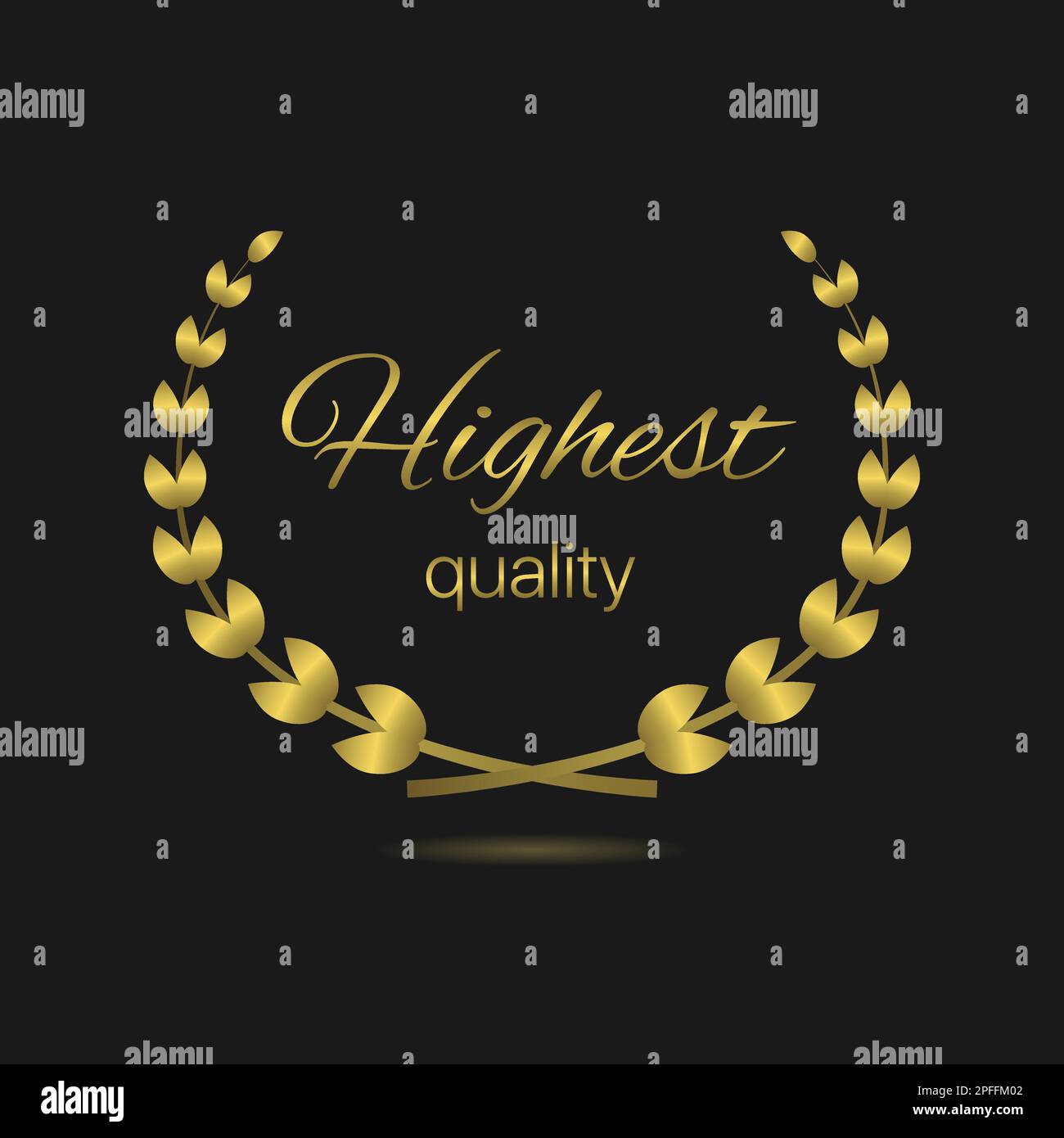 Highest quality golden laurel wreath vector label Stock Vector Image ...