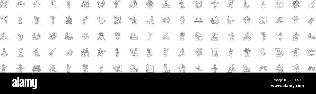 Hobbies and sport line icons signs set. Design collection of sport ...