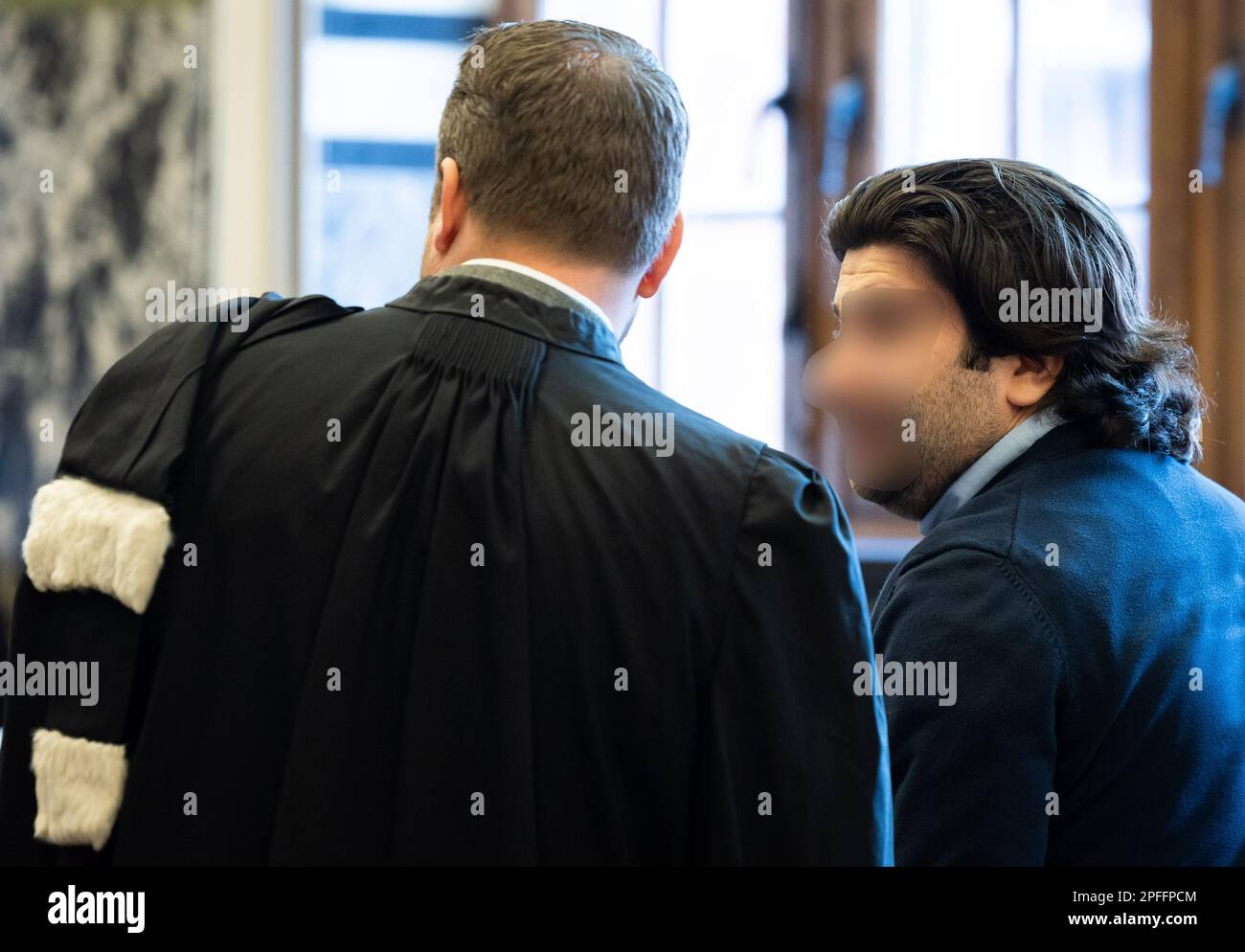 Ringleader Armenian Grigor S. pictured during the start of the trial against a gang accused of fixing tennis matches, before the correctional court, in Oudenaarde, Friday 17 March 2023. The gang made significant gambling profits from Belgium by fixing at least 375 tennis matches through an international network of 182 bribed professionals - 28 suspects, including seven Belgian tennis players, must answer in court for their involvement in mass match fixing in the professional circuit. The ringleader is the Armenian Grigor S., who directed an internationally branched network of accomplices, wate Stock Photo