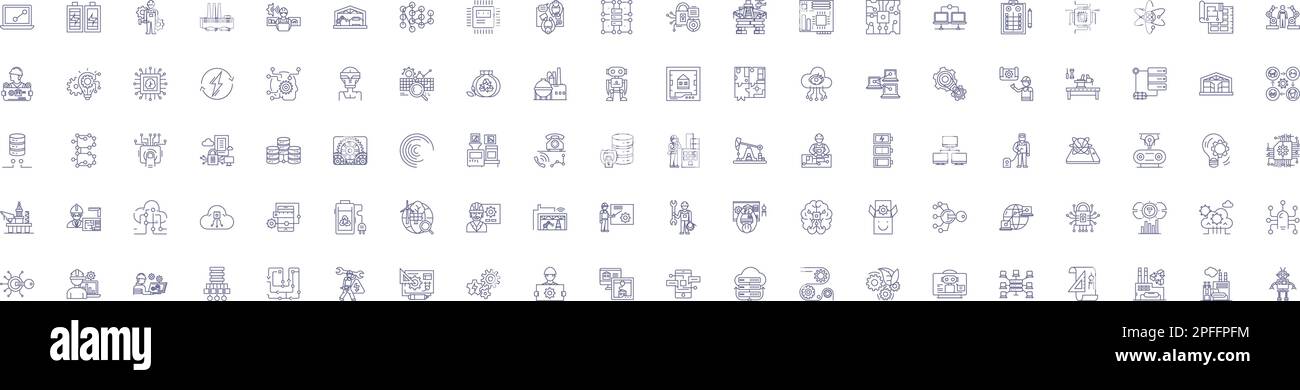 Infrastructure line icons signs set. Design collection of Buildings ...