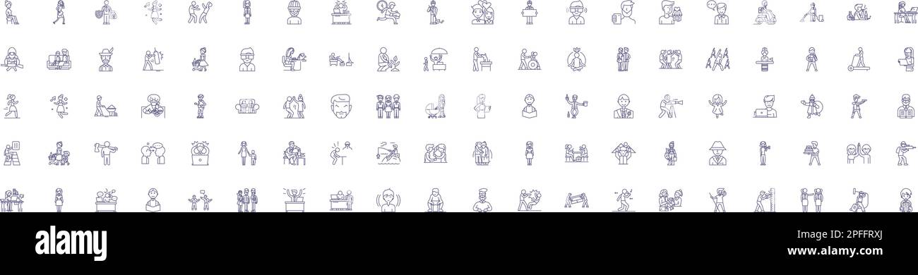 Casual activities line icons signs set. Design collection of Sports ...