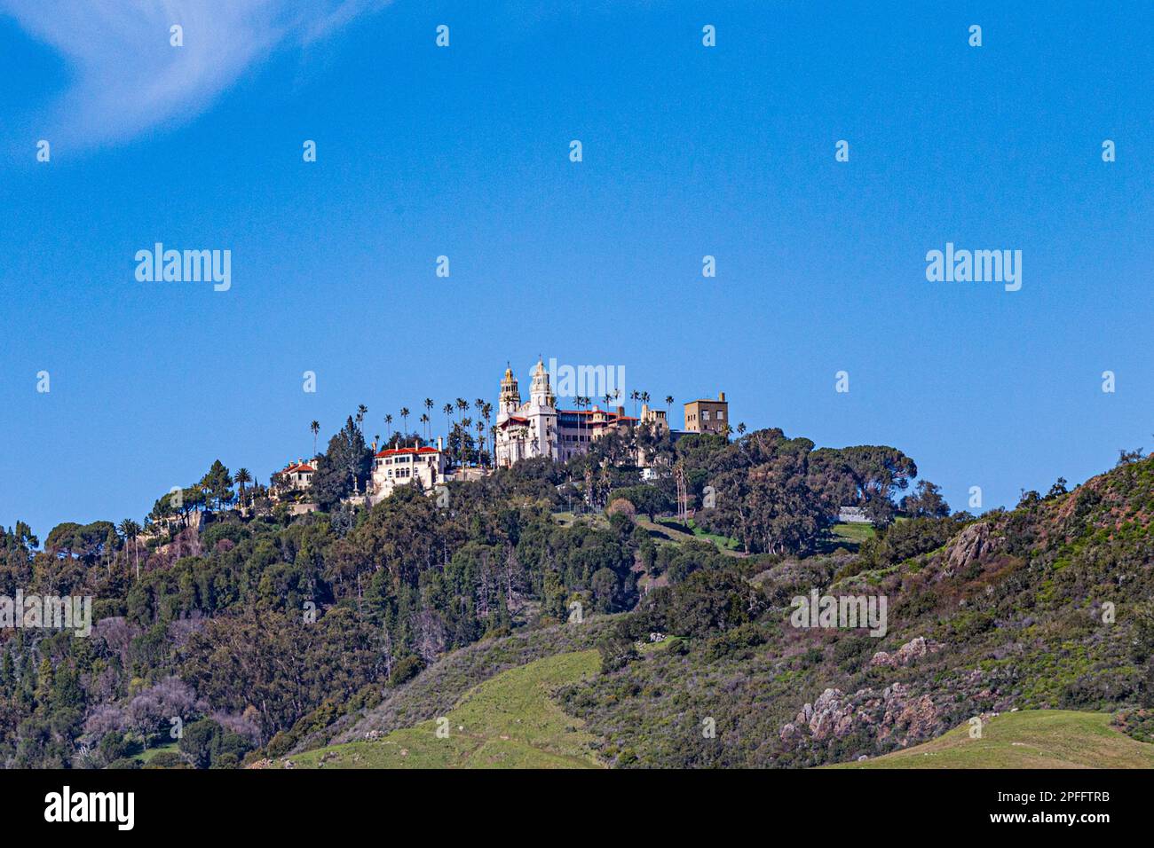 San Simeon, USA March 16, 2019 Exterior view of Hearst Castle